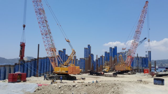 Pile Driving Works using  Hydraulic Vibratory Hammer